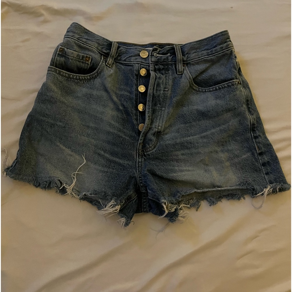 Pac Sun High Rise Vintage Short with Rainbow Flower Designs